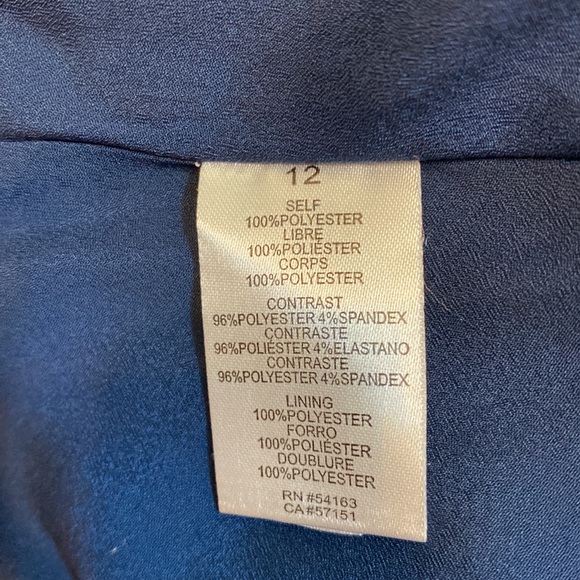 Jessica Simpson A-line Navy Striped n white dress back zipper two pockets Sz 12 - Picture 11 of 12